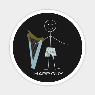 Funny Mens Harp Guy Magnet